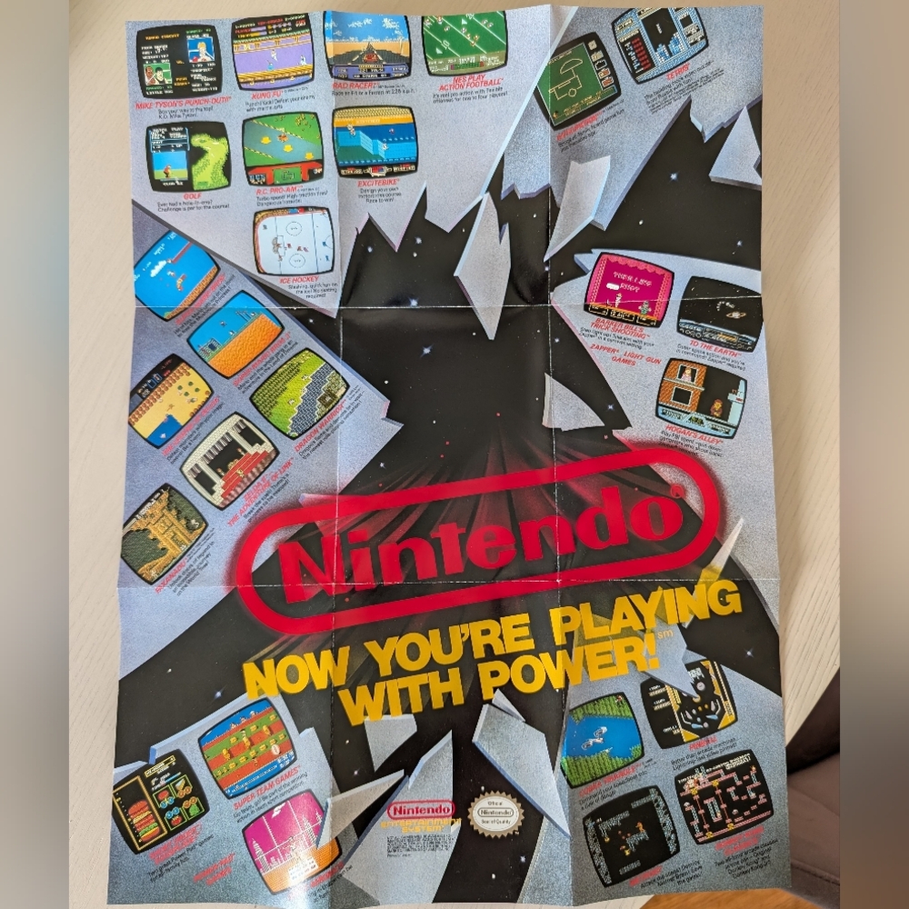 Four Vintage 1980s Nintendo Promo Posters